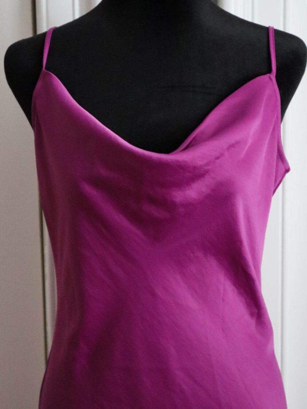 Loft Cowl Neck Maxi Slip Dress Sleeveless Purple Magenta Sz 8 Cocktail Wedding - Picture 2 of 7